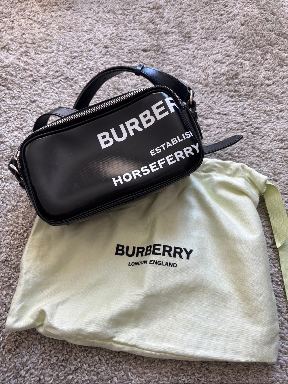 Burberry Black Logo Horseferry Belt Bag